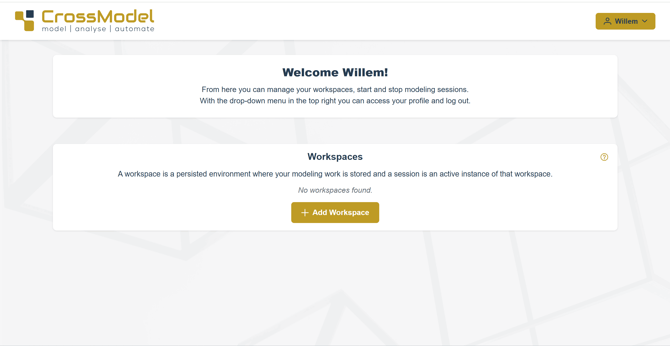 CrossModel-workspace-overview-empty