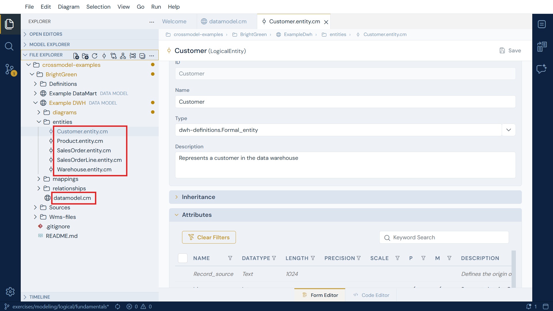 The File Explorer showing the underlying .cm files